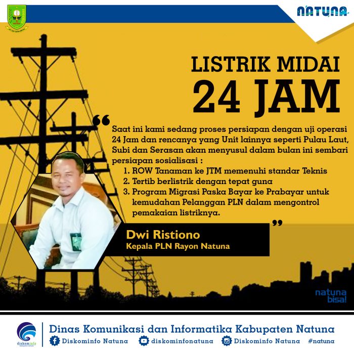 Listrik Midai Beroperasi 24 Jam