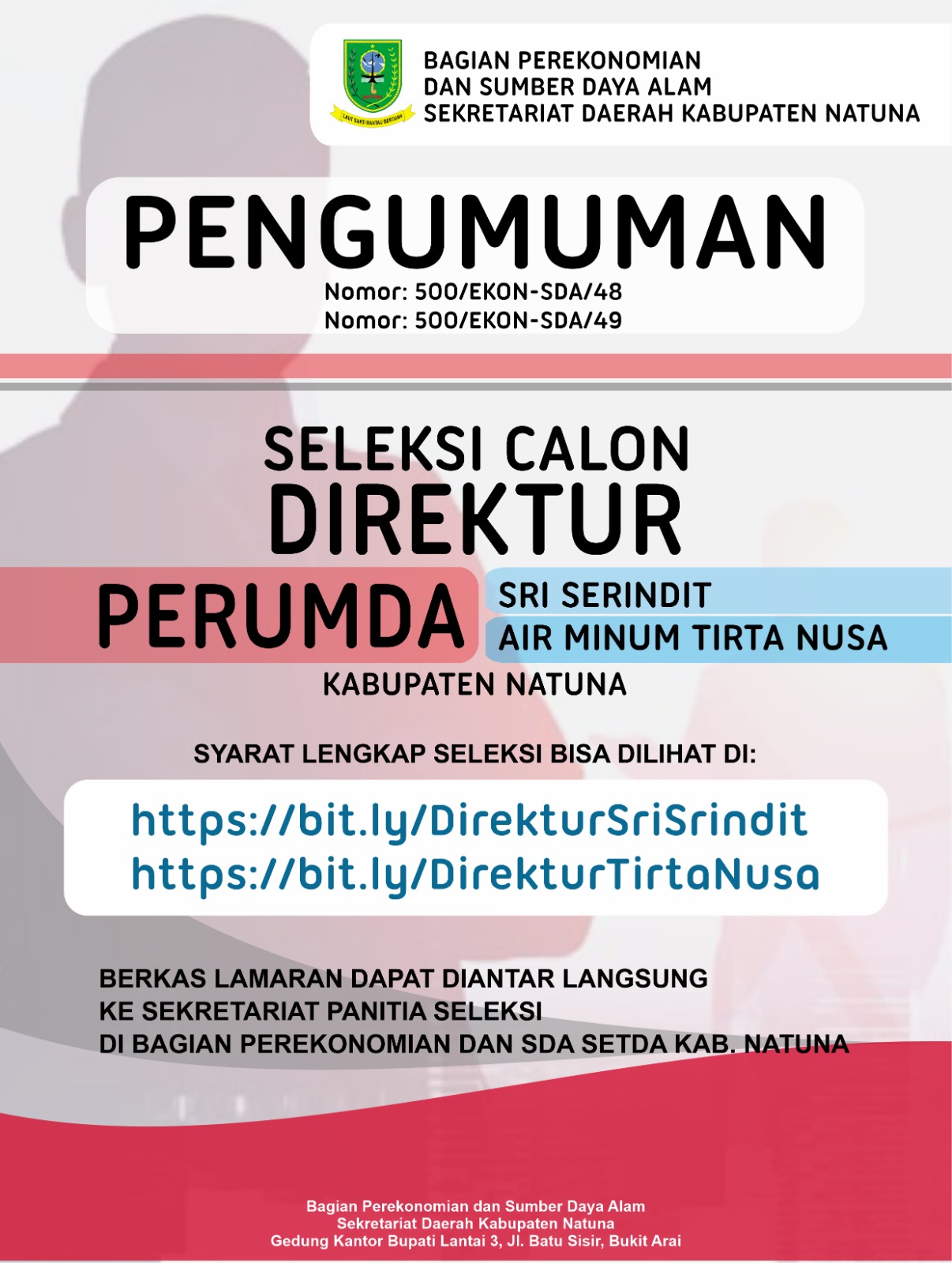 You are currently viewing Seleksi calon direktur perumda sri Serindit dan Air minum tirta nusa