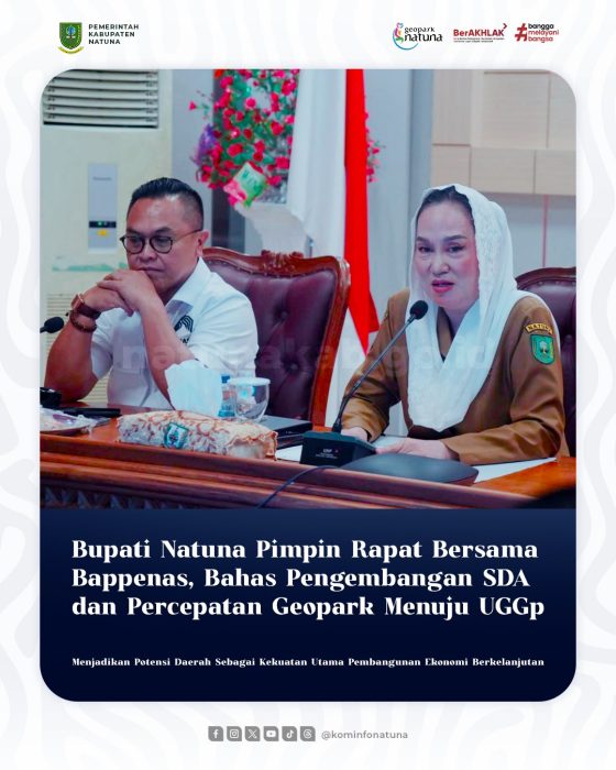 Read more about the article Bupati Natuna Pimpin Rapat Bersama Bappenas, Bahas Pengembangan SDA dan Percepatan Geopark Menuju UGGp